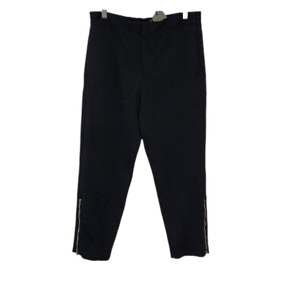 All Saints Agden Black Cropped Trouser Pants Zippered Ankle Men's 34 - Picture 2 of 13